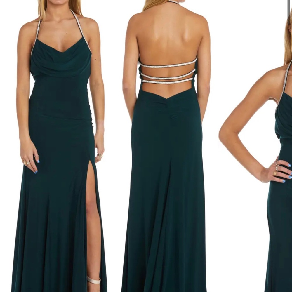 Morgan & Co Draped Front Gown